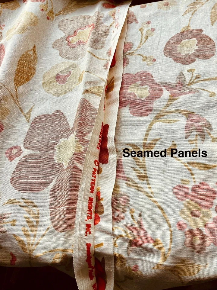 De Colección Años 60 70 Cohama Tropical Mod Floral Naranja Tela de Lino 4 Piezas 24” x 55”w Foto 3 de 4