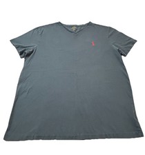 Polo Ralph Lauren T-Shirt Mens Large Blue V-Neck Cotton Short Sleeve Casual