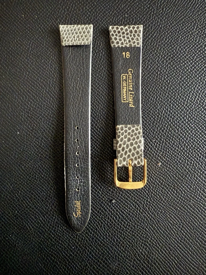 Correa de reloj de cuero genuino Speidel Lizard vintage (18 mm) Foto 3 de 4