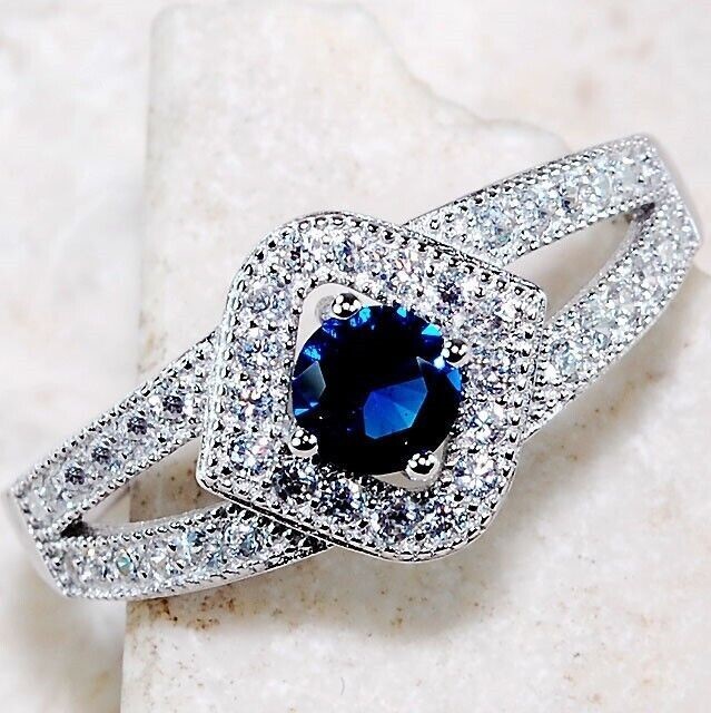 1CT Heat Treated Kyanite 925 Solid Sterling Silver Ring Sz 6 U2-6