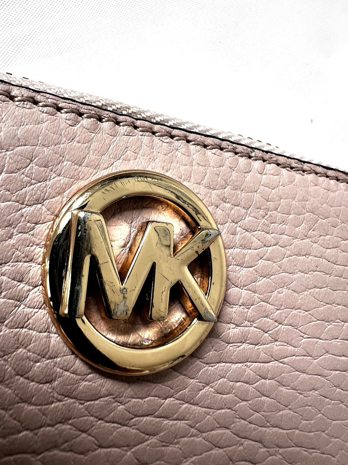 Michael Kors Fulton leather zip around credit cards purse coin case light pink thumbnail 3