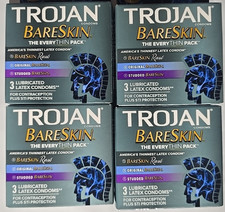 Trojan BareSkin EveryTHIN - Variety Pack of 3 4 BOXES