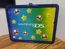 Super Mario Bros Nintendo DS Metal Carrying Case Tin Lunch Box Fair Condition 