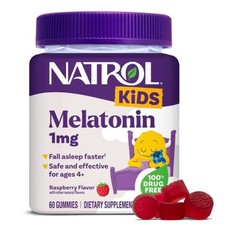 Natrol Kids Melatonin Gummies 1mg, Children's Melatonin for Restful Sleep, 60 Ra