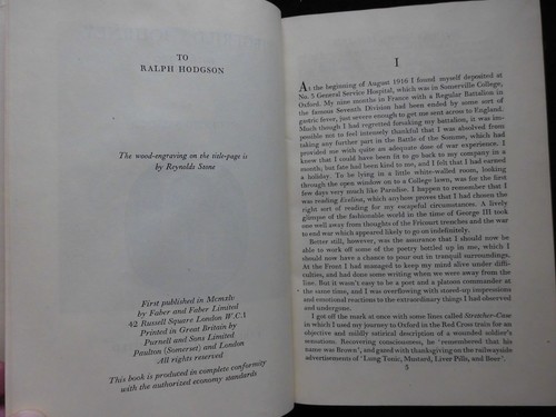 Siegfried's Journey 1916-1920 (1945-1st) Siegfried Sassoon, Memoir Autobiography - Foto 4 di 7
