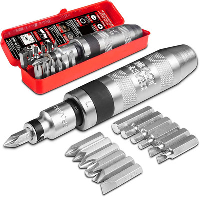 15-Piece 1/2'' Hand Impact Driver Set with CR-V Steel Bits & Case