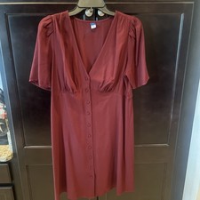 Old Navy Wine Colored Button Front Mini Dress Size Medium