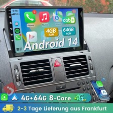 FM DAB+ Android 14 Carplay F&uuml;r Mercedes C Class W204 S204 Autoradio GPS NAVI SWC