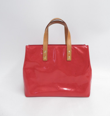 Auth Louis Vuitton Monogram Reade PM Vernis Leather Tote Bag Handbag F#49286