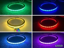 Pair 6.5'' RGB LED Speaker Rings w/ App Switch Control for Car Truck Boat Audio