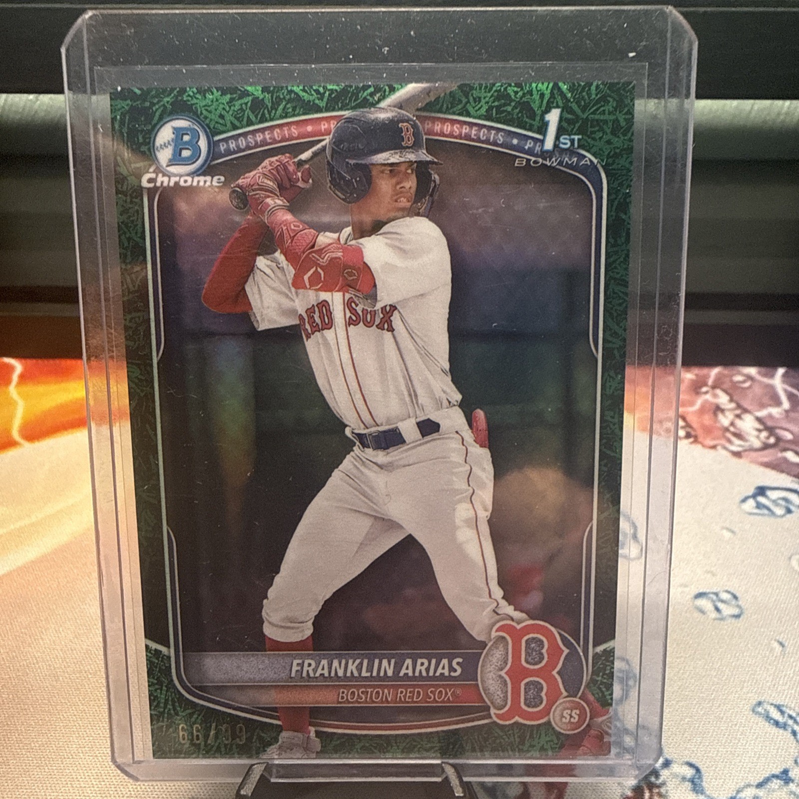 2025 Bowman Chrome Franklin Arias Green Grass 1st Bowman /99