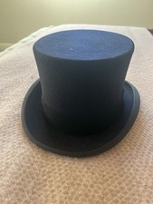 Navy Top Hat - Premium Wool. Lined. Stiff Build