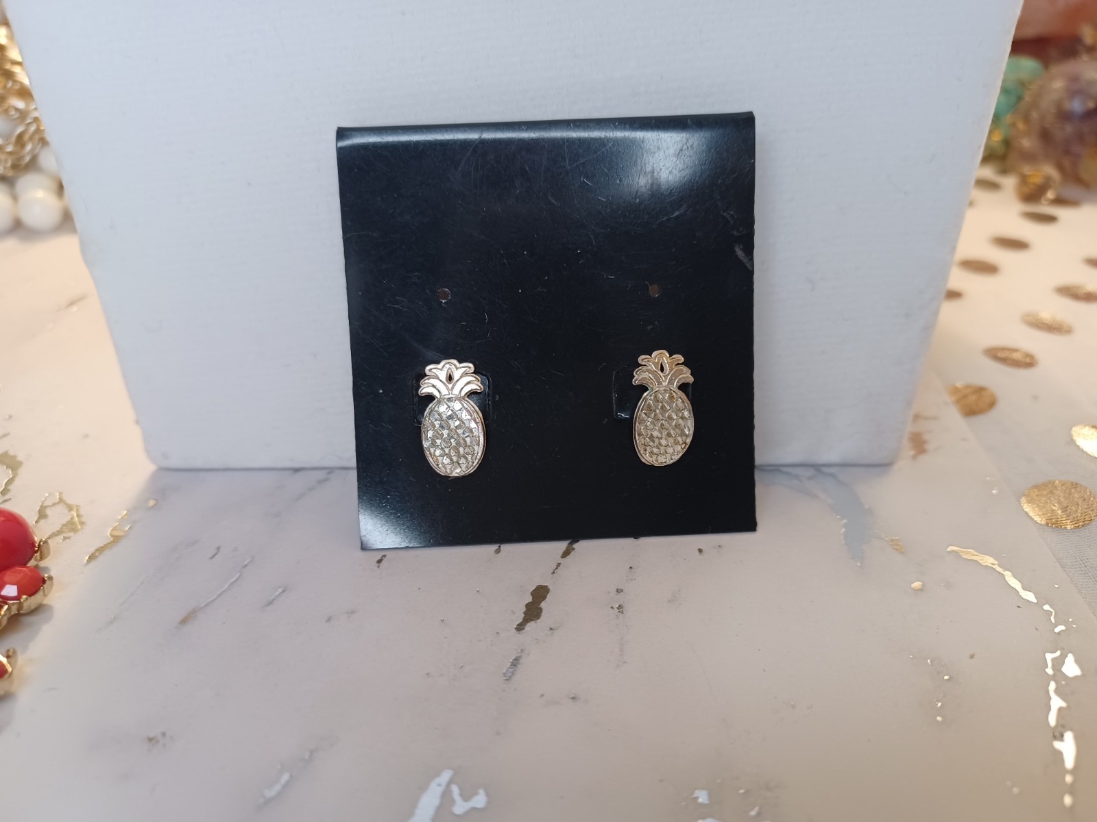 Pineapple Shaped Sterling Silver Stud Earrings fo… - image 3