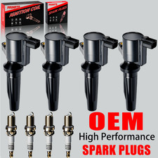 4X OEM Ignition Coil & 4X Iridium Spark Plug For Ford Focus Fusion Escape FD505