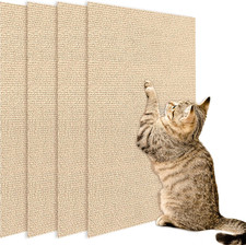 4 Pack Cat Scratch Mats 24 X16 , Self-Adhesive Trimmable Cat Scratching Post Car