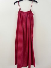 NWOT Madewell Marsha Stripe Cotton Midi Sundress in modern fuchsia Size S