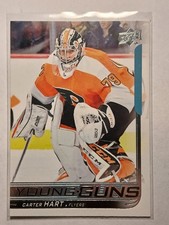 2018-19 Upper Deck Young Guns Carter Hart #491 RC Rookie Card. rookie card picture