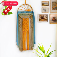 LB Macrame Wall Hanging Boho Decor, Sunset 33"L x 10"W, Orange
