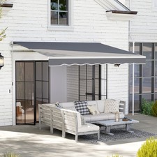 Garden Manual Awning Retractable Patio Sun Shade Shelter 2.5 x 2m