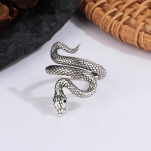 925 Sterling Silver snake Ring Adjustable Ring Entanglement for women Girl UK