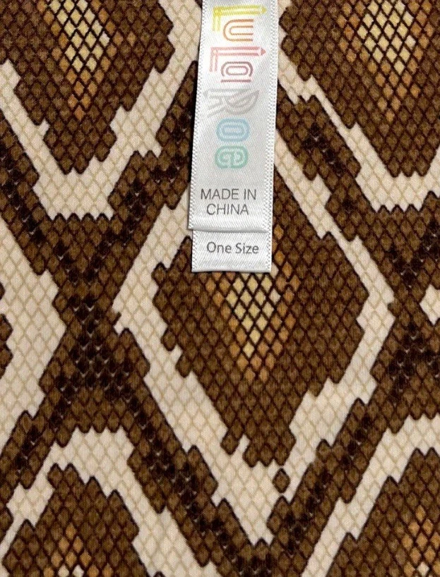 Leggings LuLaRoe OS Talla Única Divertidos Serpiente Animal MARRÓN CREMA Chocolate Salvaje Oeste Foto 4 de 4
