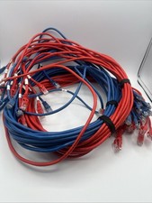 Lot Of 25 CAT5E Ethernet Patch Cord RJ45 Cable Red Blue 5 Feet 350mhz