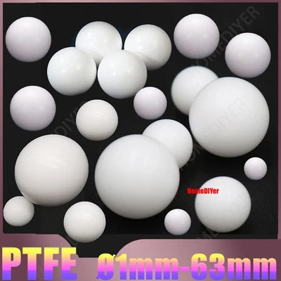 Ø 1mm-63mm Weiß PTFE Kugeln PTFE Kunststoffkugeln Membranpumpen Dichtungskugeln - Bild 1 von 4