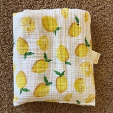 Little Unicorn Allover Lemon Summer Citrus Fruit Cotton Swaddle Blanket Infant