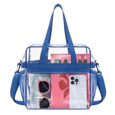 Clear Tote Bag for Stadium Events, 12x6x12 Stadium Approved Blue