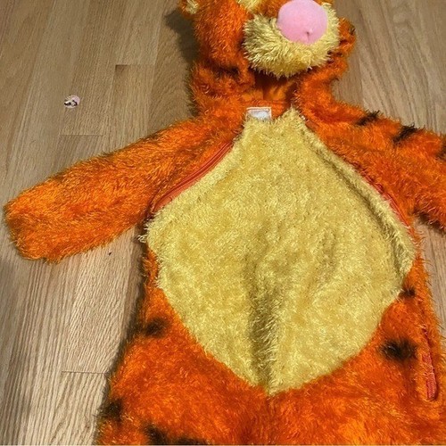 Disney Tigger Fuzzy Body Suit Costume 12 mos Orange Halloween Pooh Disney - Picture 4 of 7