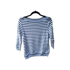 VTG Ralph Lauren Jeans Company Blue Stripe Nautical Sweater Sz P/M Boat Neck Y2K