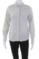 Band Of Outsiders Womns Polka Dot Long Sleeves Button Down Shirt White Size 0