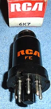 1 NOS RCA 6K7 Vacuum Tube - 1975 RF Pentode for Vintage AM Radios