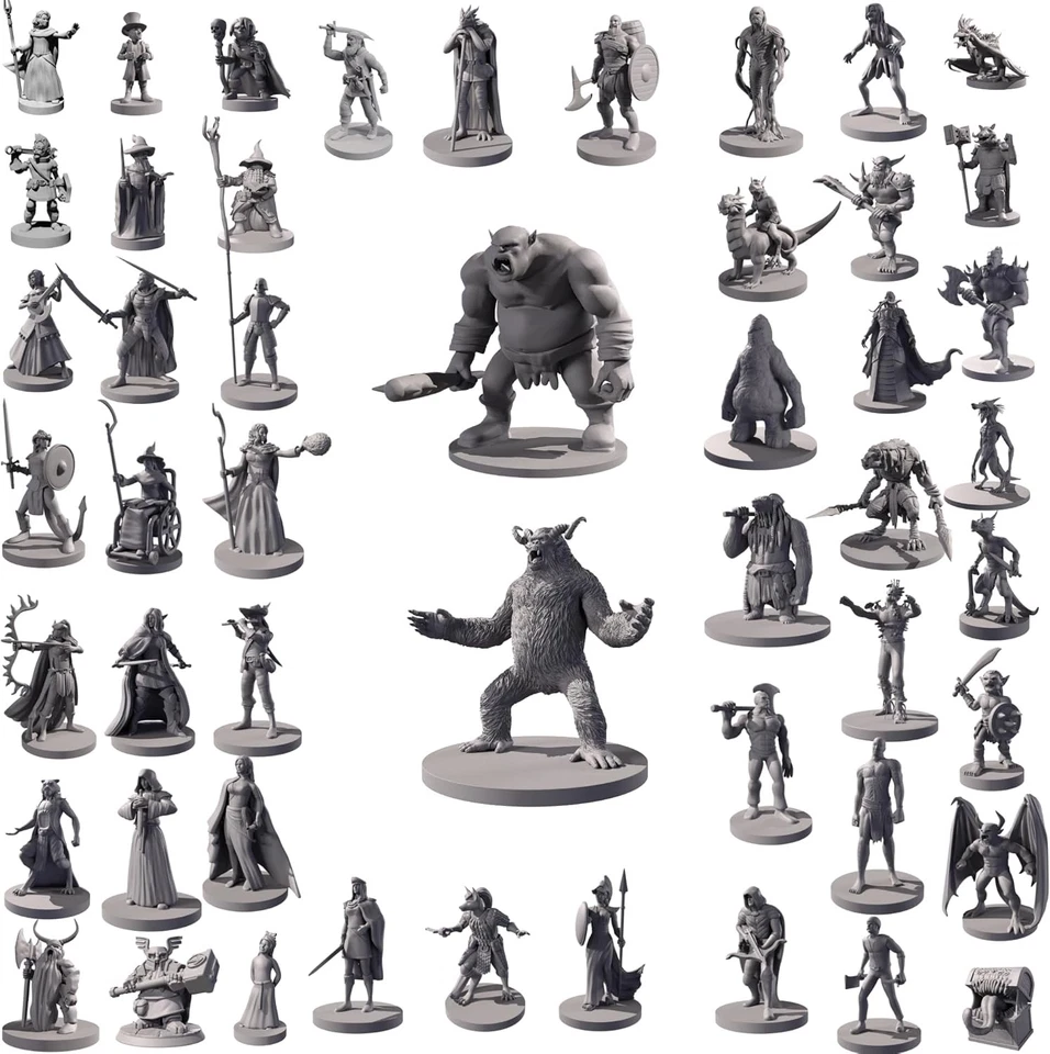 50 Unique Miniatures Fantasy Tabletop RPG Figures for Dungeons and Dragons,...  - Image 3 of 4