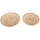 2 stücke Handgewebe Rattan Tray Wickerkorb Brot Essen Frühstück Anzeigen Korb