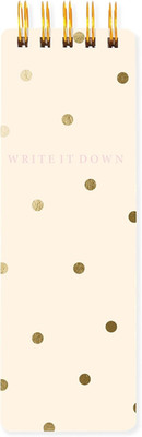 Reporter Journal, Cream Polka Dot, Embellished Gold Foil Portable Notebook, 150