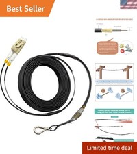20M OM3 Armored Fiber Optic Cable LC to LC, 10GB Outdoor Cable with Pulling Eye