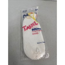 Vintage Peds Tassel Socks White Low Cut Pom Pom Active Sports Stock 6000 NIP