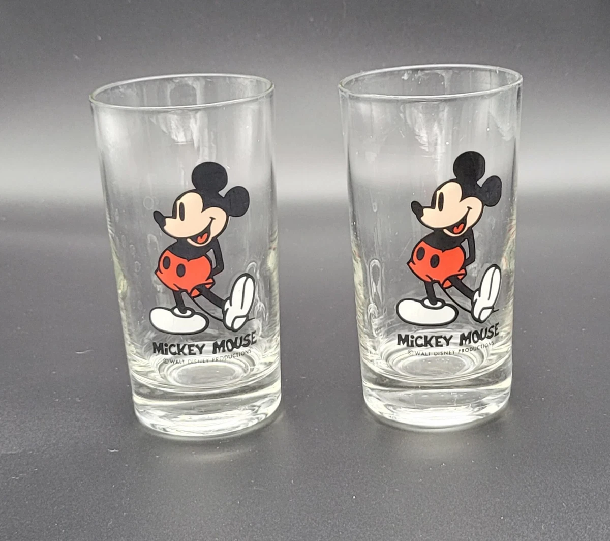 Vintage Disney Mickey Mouse Glasses 5in Tall 2.5in Wide