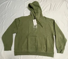 Jordan Essentials Olive FB7290340 Men Statement Fleece Washed Pullover Hoodie XL