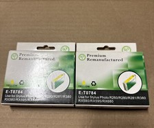 Two Pack T0784 Yellow Ink For Epson Stylus R RX 260 280 380 580 595 680 t 78 078