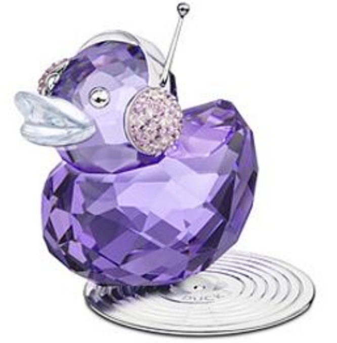 Swarovski Happy Duck Duck J 1049592 DJ Duck With Record Figurine