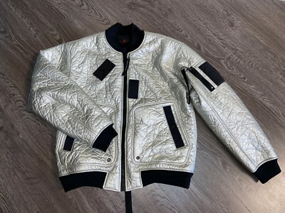 Nike Air Jordan 23 MA-1 Metallic Silver Bomber Jacket CD5712-095 Mens M $250 NEW