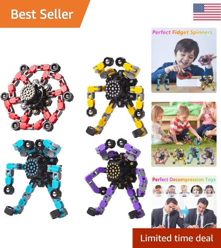 Fidget Spinners - Transformable Finger Gyros - 4 Colors - Stress Relief Toys