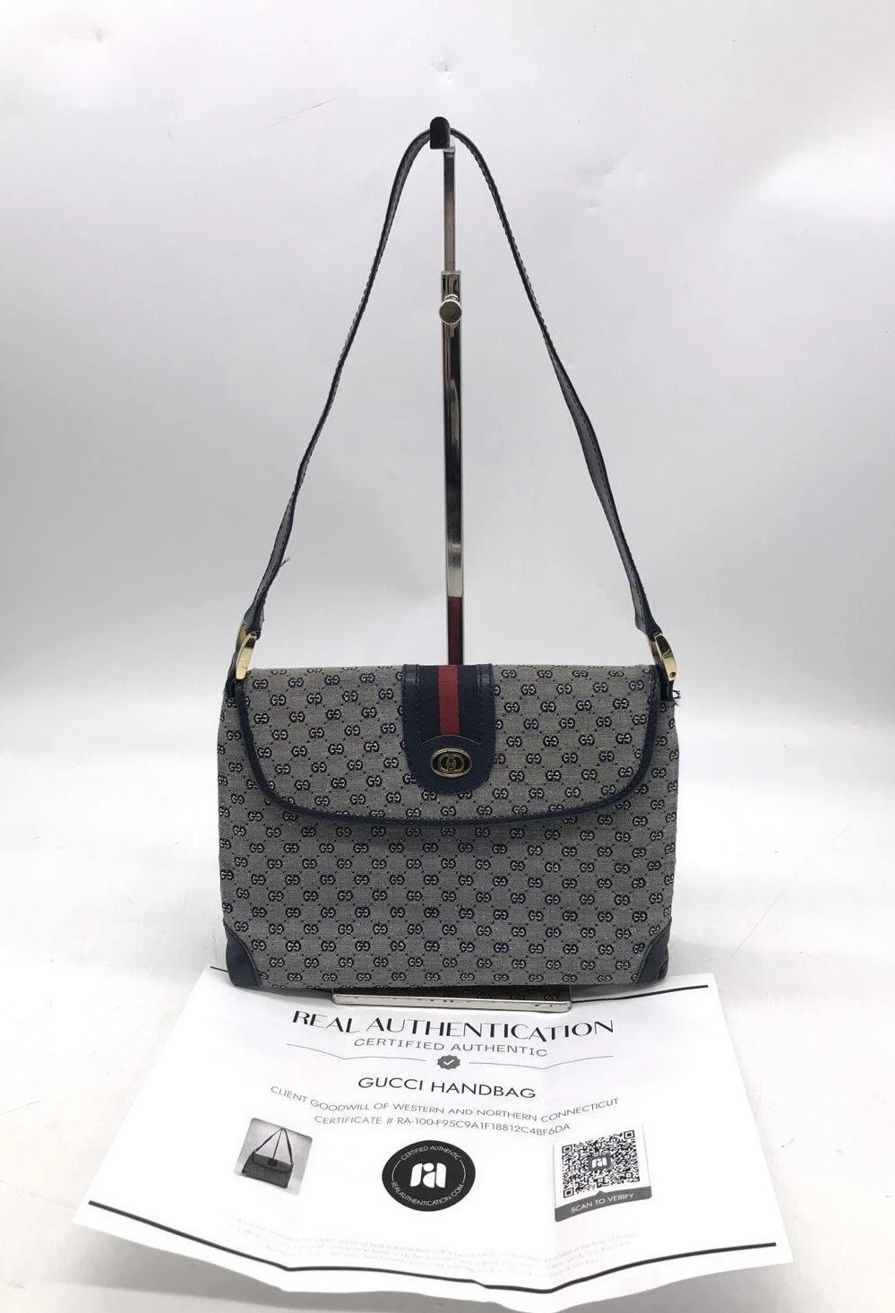 Sac suspendu vintage authentique Gucci toile monogramme GG