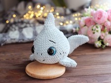 Handmade Crochet Plush Shark Toy   Soft Stuffed Sea Animal, Ocean Nursery Decor