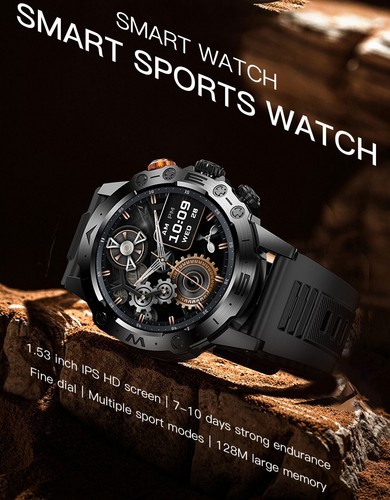 Outdoor Smartwatch IP68 Waterproof Bluetooth Call Fitness 1.53" HD Scree - 第 4/22 張圖片