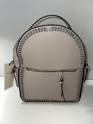 Calpak Kaya Backpack Mauve Blush Gold Zippers Faux Leather