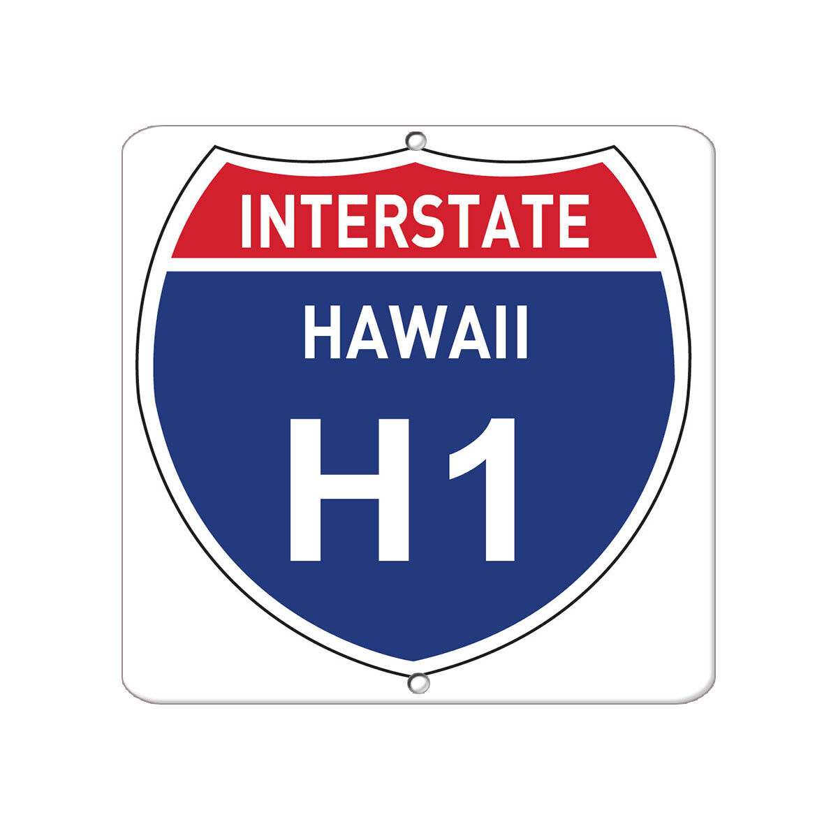 Aluminum Square Metal Sign Multiple Sizes Intersrtate Hawaii H1 Traffic Road