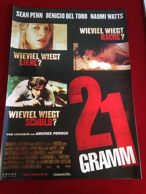 21 Gramm Kinoplakat Poster A1, Naomi Watts, Benicio Del Toro, Sean Penn